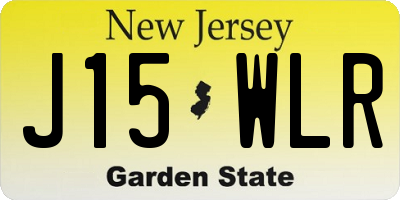 NJ license plate J15WLR