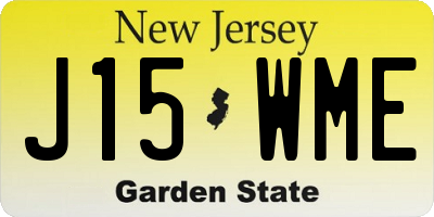 NJ license plate J15WME