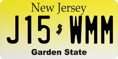 NJ license plate J15WMM