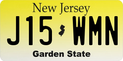 NJ license plate J15WMN