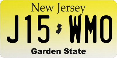 NJ license plate J15WMO