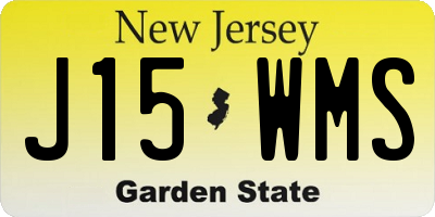 NJ license plate J15WMS