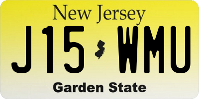 NJ license plate J15WMU