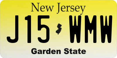 NJ license plate J15WMW