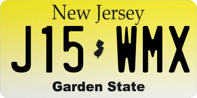 NJ license plate J15WMX