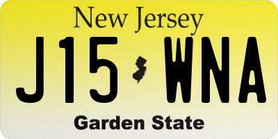 NJ license plate J15WNA