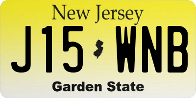 NJ license plate J15WNB