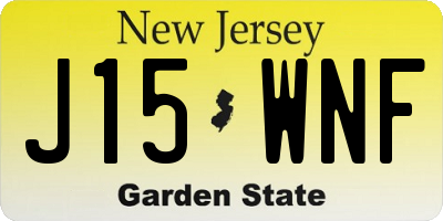 NJ license plate J15WNF