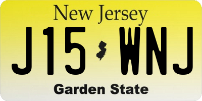 NJ license plate J15WNJ