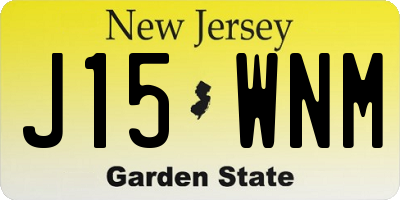 NJ license plate J15WNM