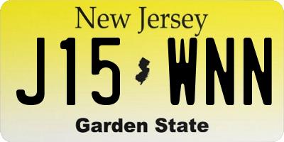 NJ license plate J15WNN