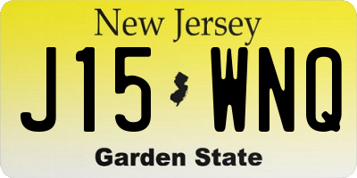 NJ license plate J15WNQ