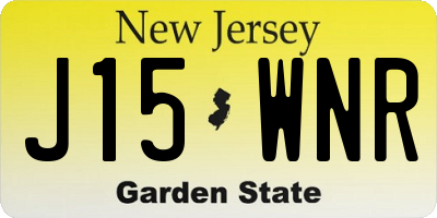 NJ license plate J15WNR