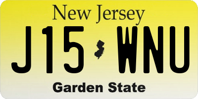 NJ license plate J15WNU