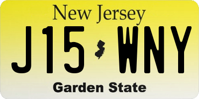 NJ license plate J15WNY