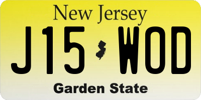NJ license plate J15WOD