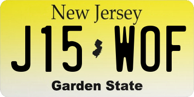 NJ license plate J15WOF