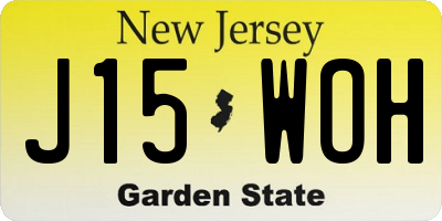 NJ license plate J15WOH