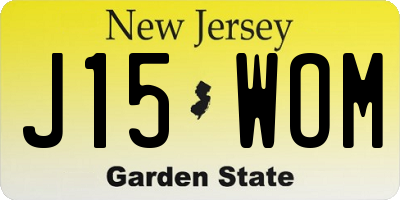 NJ license plate J15WOM