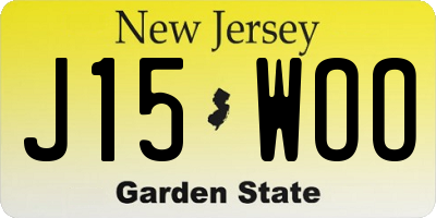 NJ license plate J15WOO