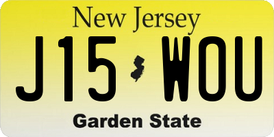 NJ license plate J15WOU