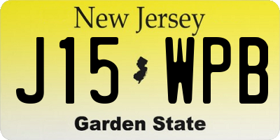 NJ license plate J15WPB
