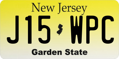 NJ license plate J15WPC