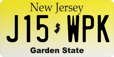 NJ license plate J15WPK