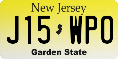 NJ license plate J15WPO