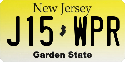 NJ license plate J15WPR