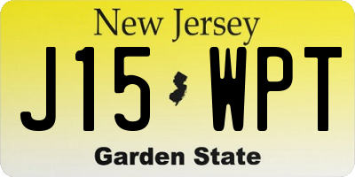 NJ license plate J15WPT