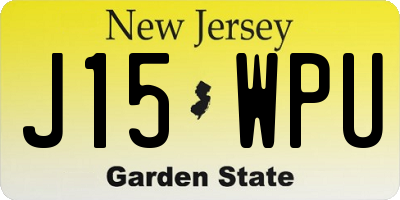 NJ license plate J15WPU