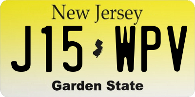 NJ license plate J15WPV
