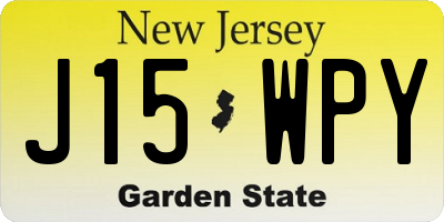 NJ license plate J15WPY