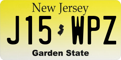 NJ license plate J15WPZ