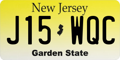 NJ license plate J15WQC