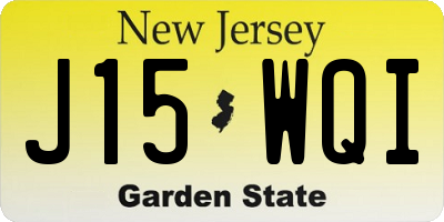 NJ license plate J15WQI