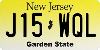 NJ license plate J15WQL