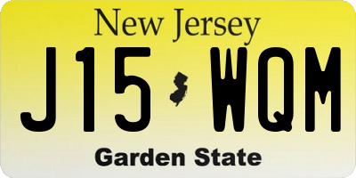 NJ license plate J15WQM