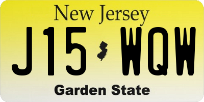 NJ license plate J15WQW