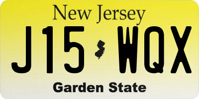 NJ license plate J15WQX