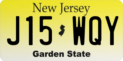 NJ license plate J15WQY