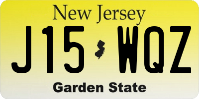 NJ license plate J15WQZ