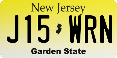 NJ license plate J15WRN