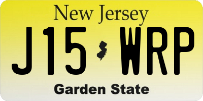 NJ license plate J15WRP