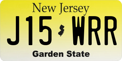 NJ license plate J15WRR
