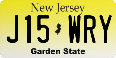 NJ license plate J15WRY