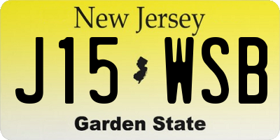 NJ license plate J15WSB