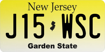 NJ license plate J15WSC