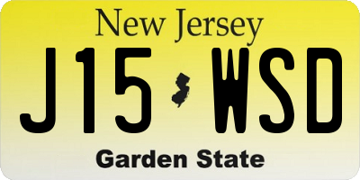 NJ license plate J15WSD